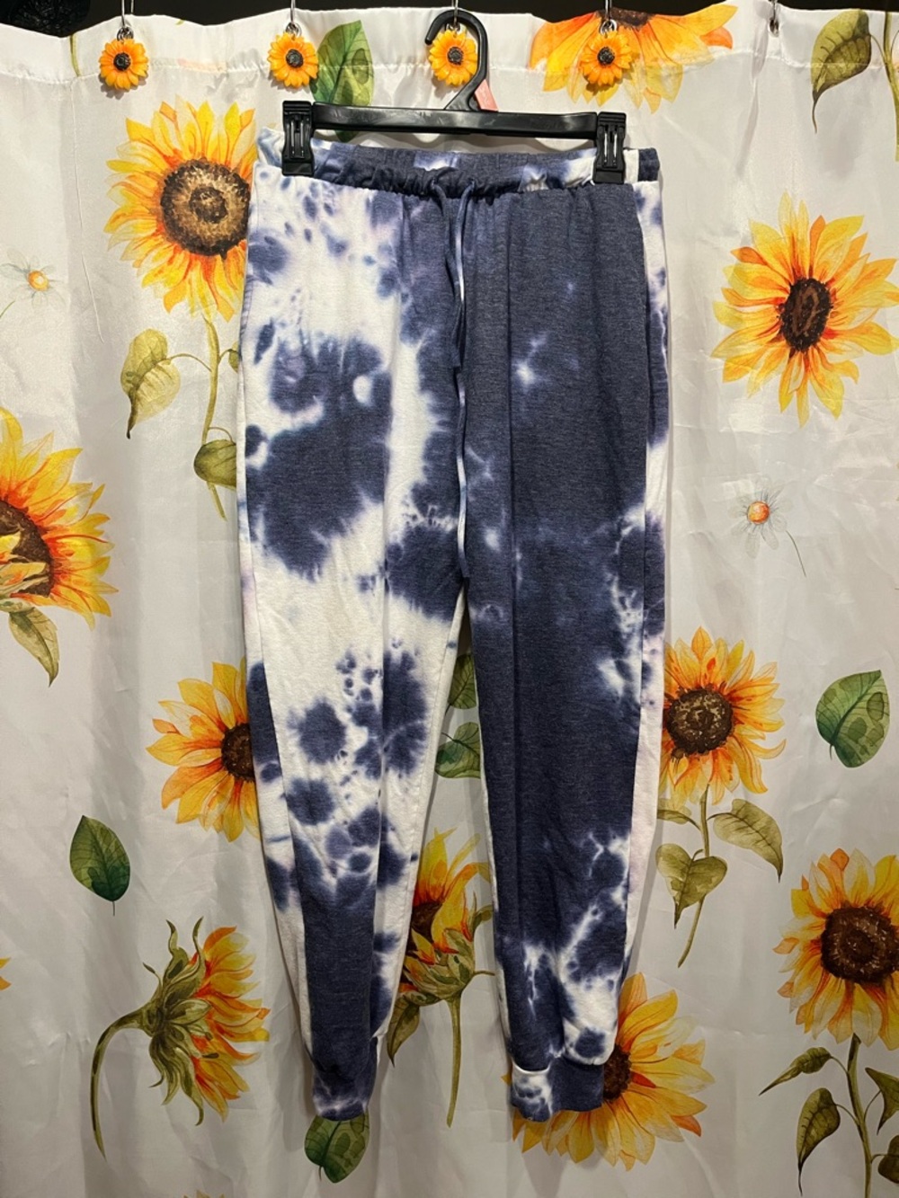 Tie-Dye Jogger Sweatpants - Navy & White